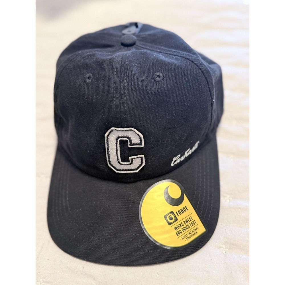 Carhartt FORCE Canvas C Patch Hat Cap One Size Adjustable Black‎ NEW